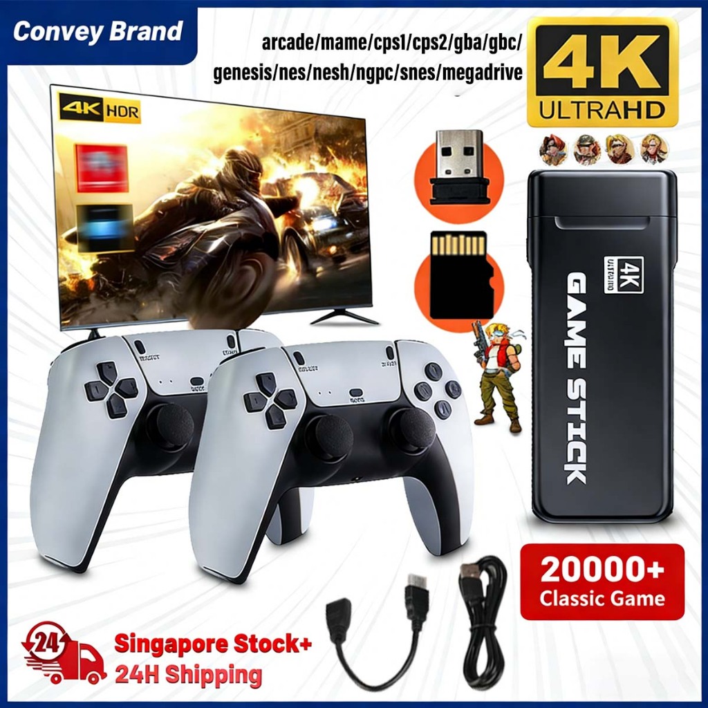 [SG Stock] 4K HD Video Game Console 64G Built-in 30000 +Games Retro ...