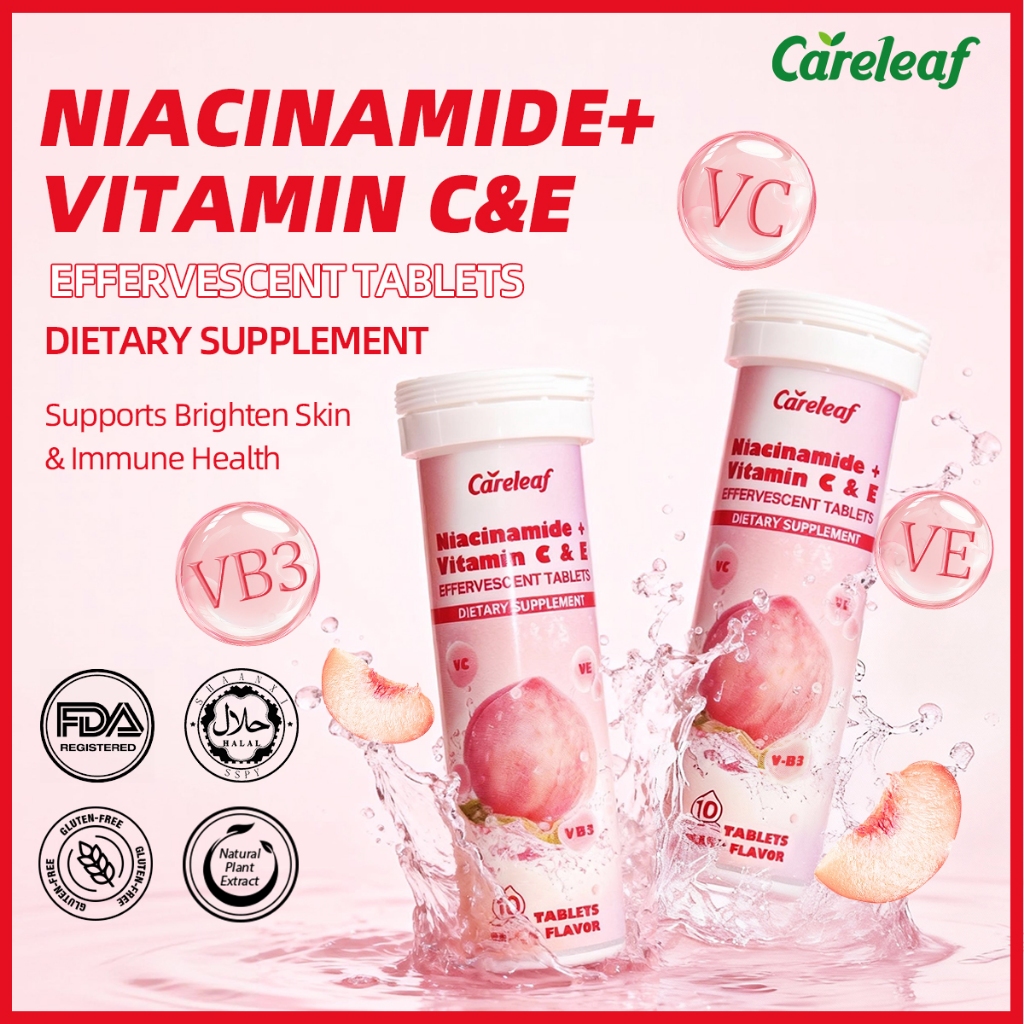 Careleaf Niacinamide VC & E Effervescent Tablets, [BUY 1 GET 1 FREE ...