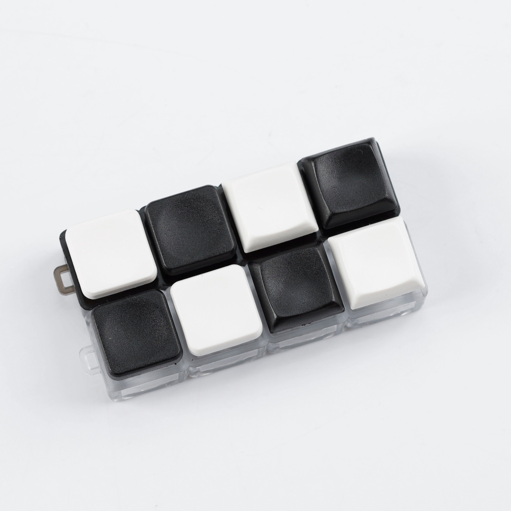 YMDK Square Round 1u Low Profile Blank Black White Keycaps PBT Material ...