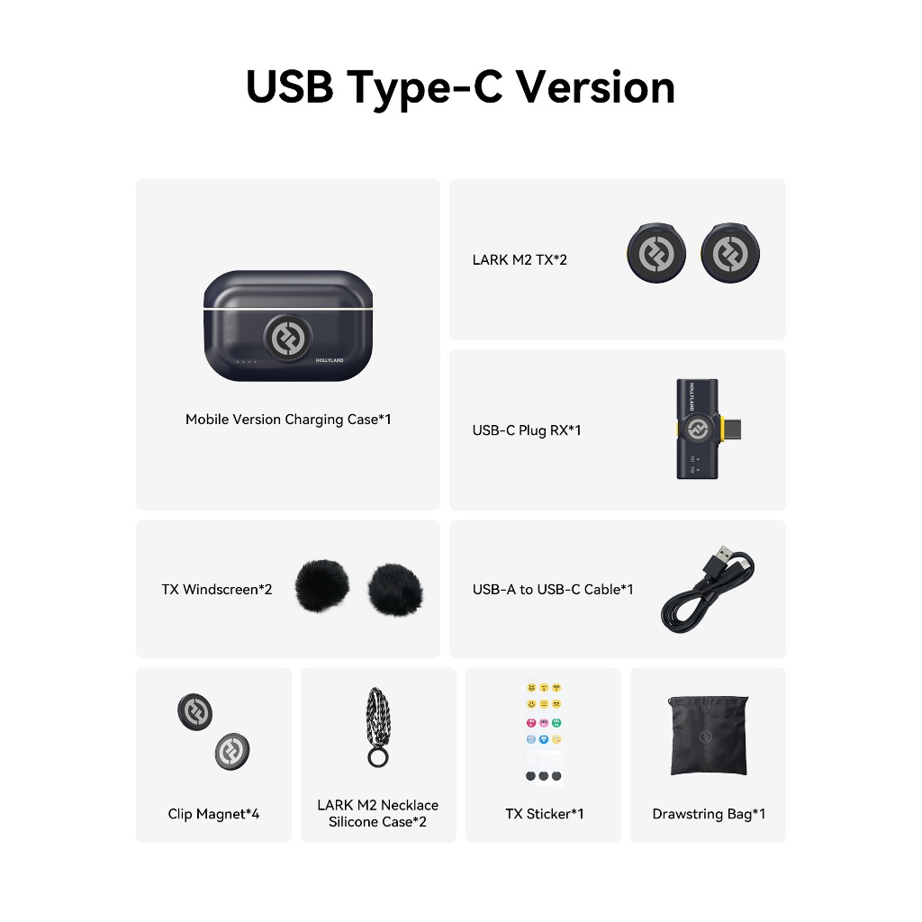 Hollyland LARK M2 Wireless Lavalier Microphone 4 versions For