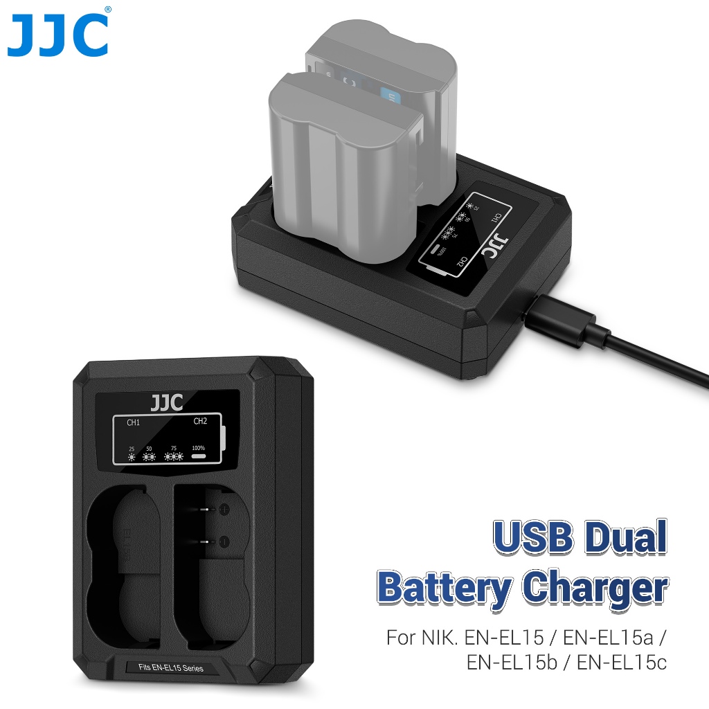 TAVT 2280 mAh EN-EL15 EN-EL15C Lot de 2 batteries et chargeur