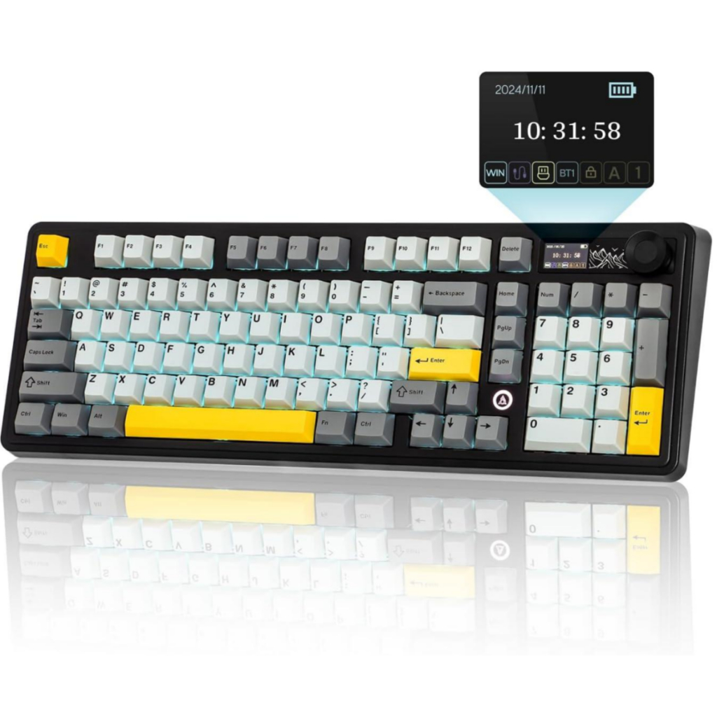 （SG STOCK）AJAZZ AK980 Wireless Mechanical Keyboard Bluetooth Three Mode ...