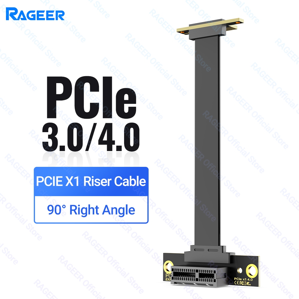 RAGEER PCIe 3.0/4.0 X1 Riser Cable (Dual Right Angle) for PCIe WiFi ...