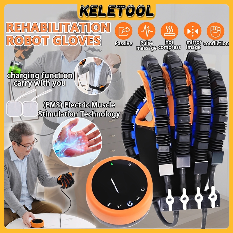 Wireless Rehabilitation Robot Gloves USB Chargeable Fingers Strength ...