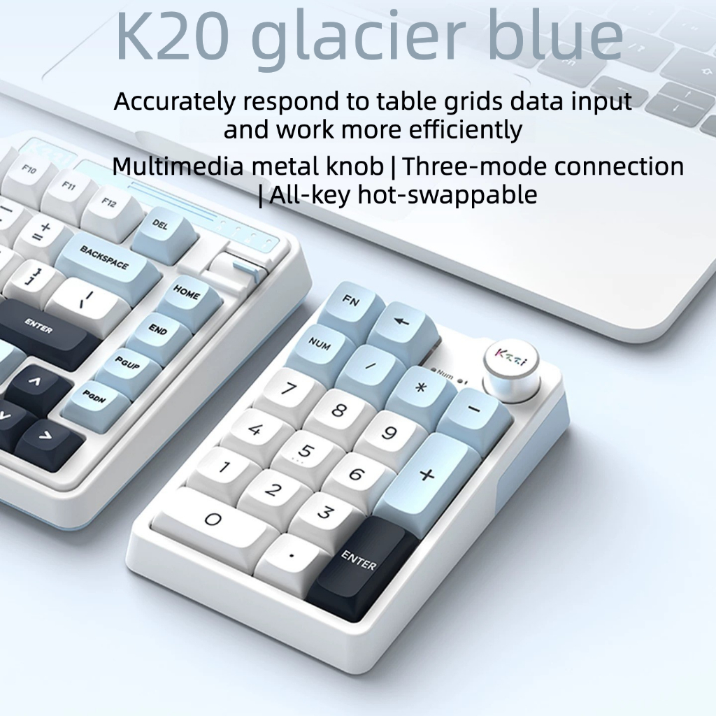 KZZI K20 Wireless 2.4g Bluetooth Digital Mechanical Numeric Keypad RGB ...