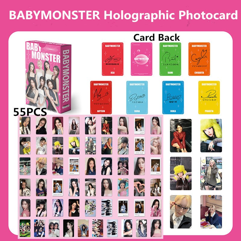 55pcs/box BABYMONSTER Photocards CHOOM PSYCHO WE GO UP HOT SAUCE