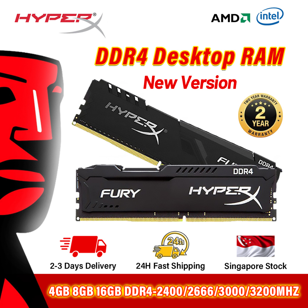HyperX Fury DDR4 RAM 8GB 16GB 2666MHz 3200MHz 3600MHz Desktop