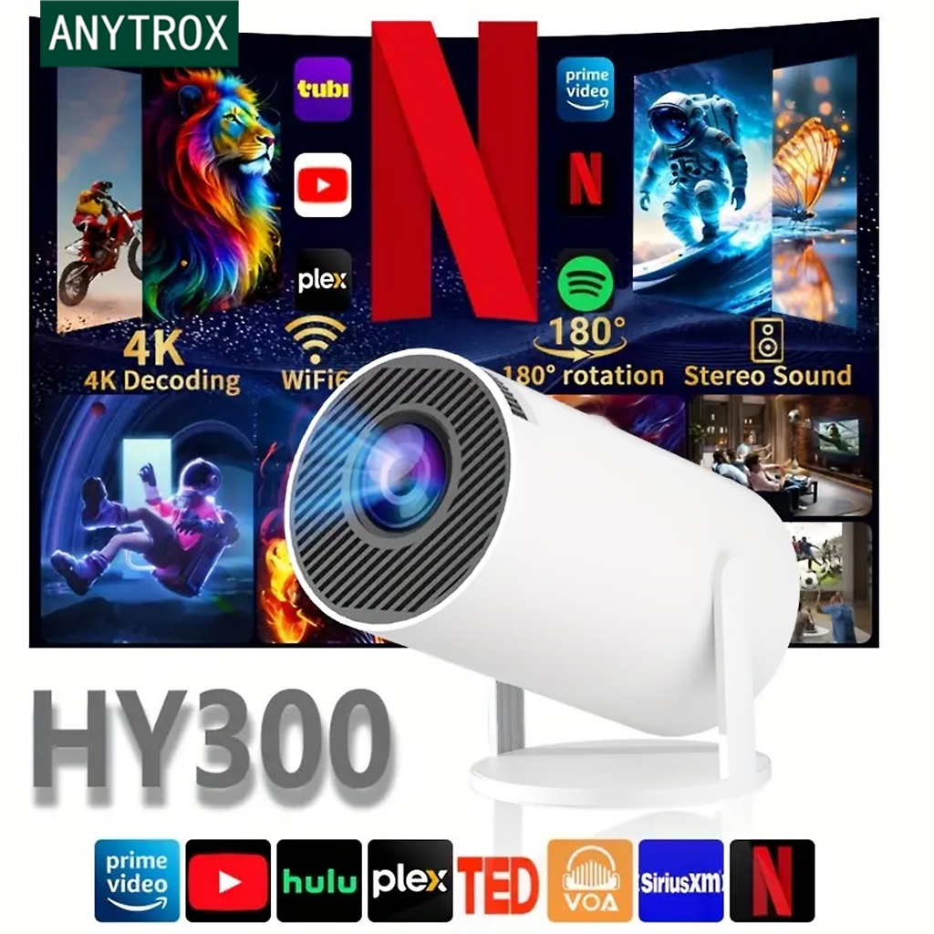 HY300 Wireless Projector Android 11 4K for Wireless Screen Projection ...