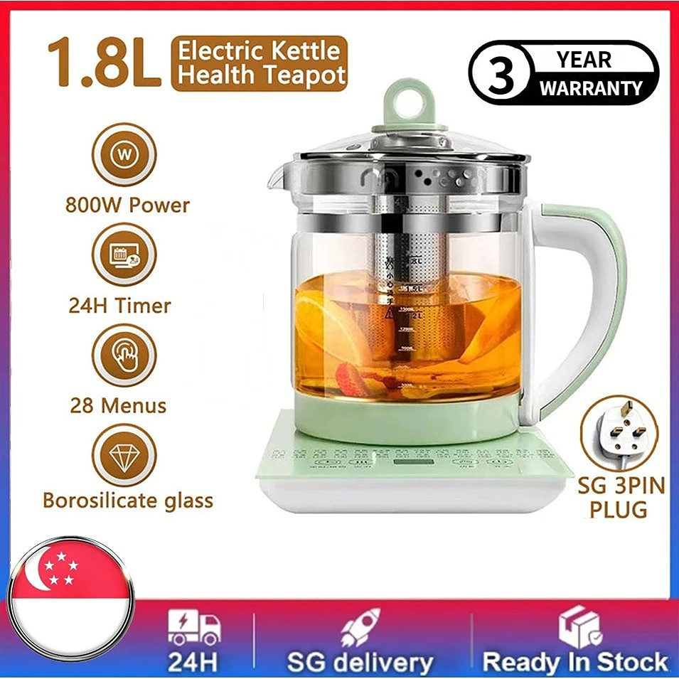 【3-Year Warranty】Electric Health Teapot 1.8L Multi-function Electric ...
