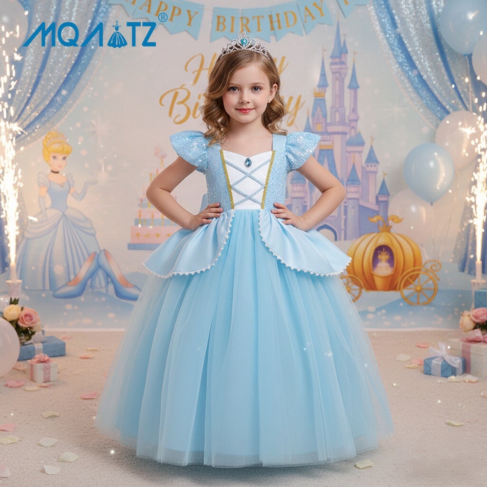 MQATZ Princess Cosplay Dress For Girls Children Costume School Show Girl  Clothes Party Dresses Birthday SMR048 | Shopee Singapore