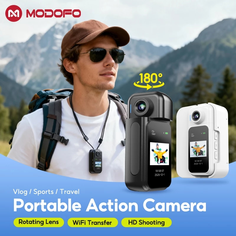 MODOFO Mini Body Camera Mini Action Camera 1080P Motorcycle Camera POV ...