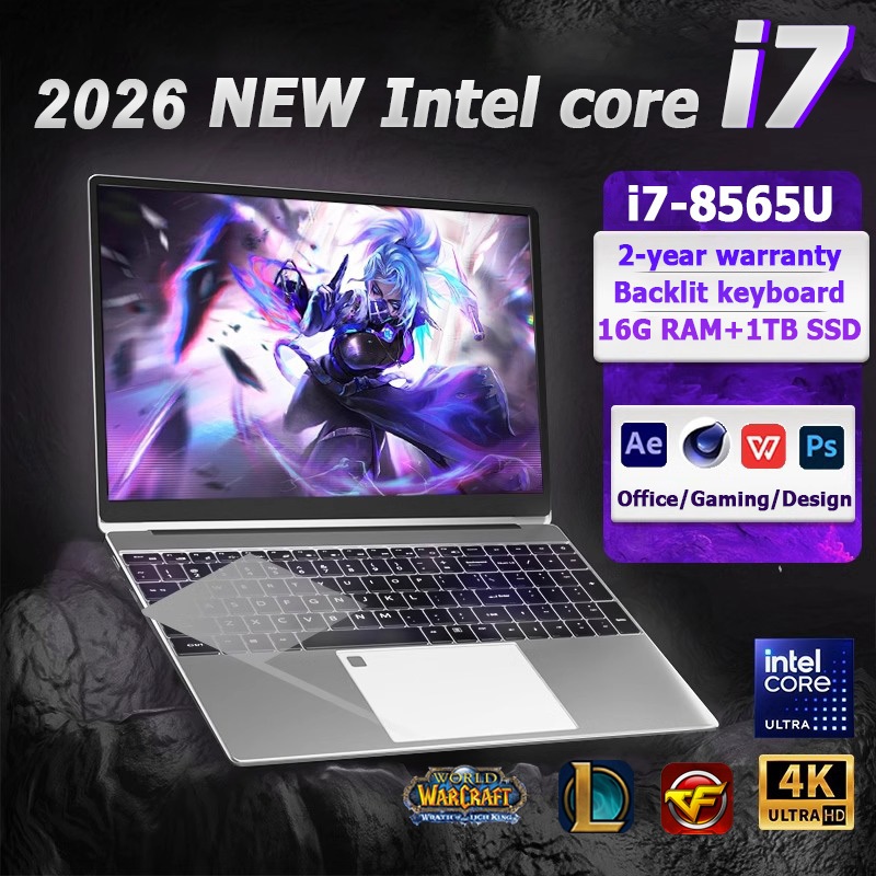 New high-performance Intel core i7-8565U laptop, backlit keyboard+built ...