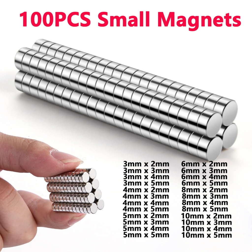 100Pcs Small Magnets, 25 Different Sizes Tiny Mini Magents, Multi-Use ...