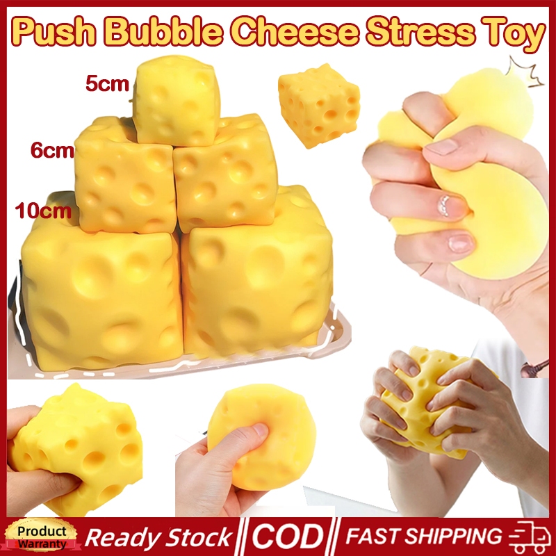 3pcs Square Cheese Squishy Toys Slow Rebound Push Stress Relief Sensory ...