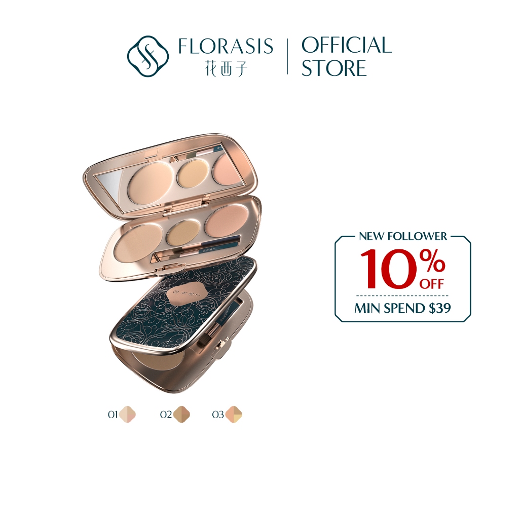 花西子 Florasis Triple Petal Concealer Palette | Shopee Singapore