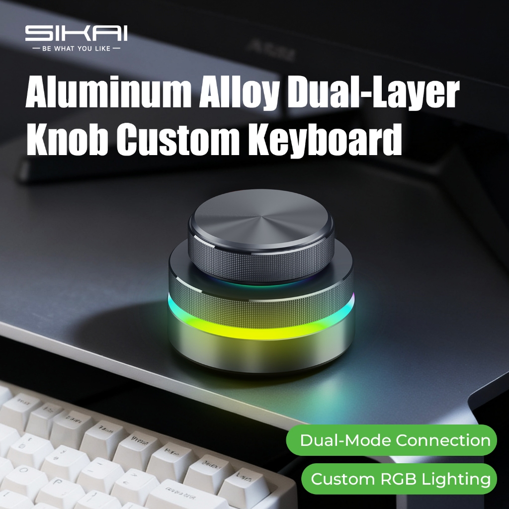 Dual Layer Knob Custom Macro Keyboard with RGB Lighting USB C Wired and ...