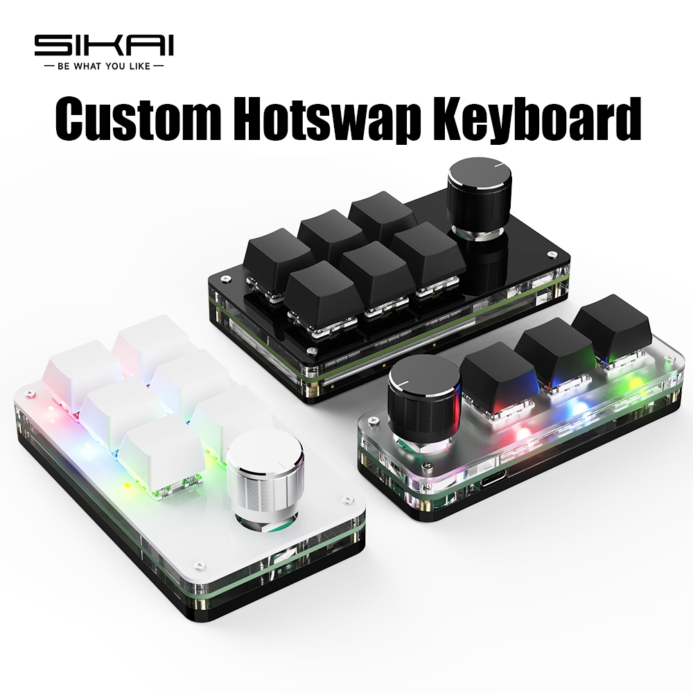 Programming Macro Custom Knob Keyboard RGB 3 Key Copy Paste Mini Button ...