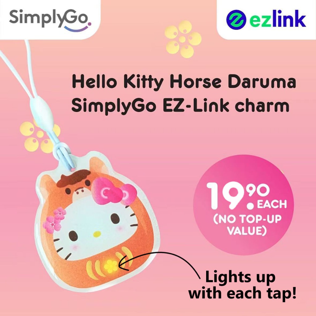 Hello Kitty Horse Daruma LED EZ-Link Charm/NETS Flashpay Charm (Exp ...