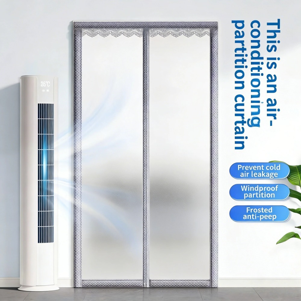 [Anti-Cold Air] Frosted Air Conditioner Door Curtain Magnetic Suction ...