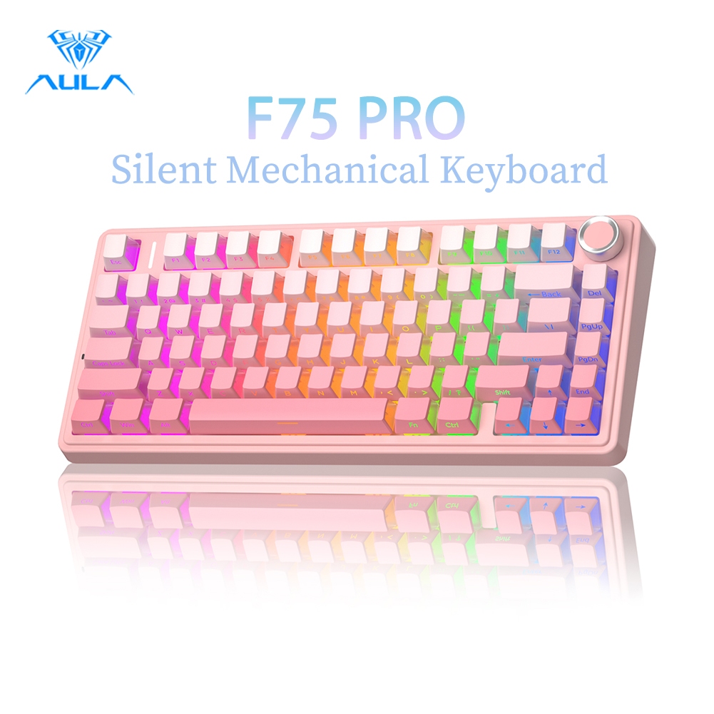 AULA F75 Pro Sillent Mechanical Keyboard 75% 80 Key Tri-Mode RGB Hot ...