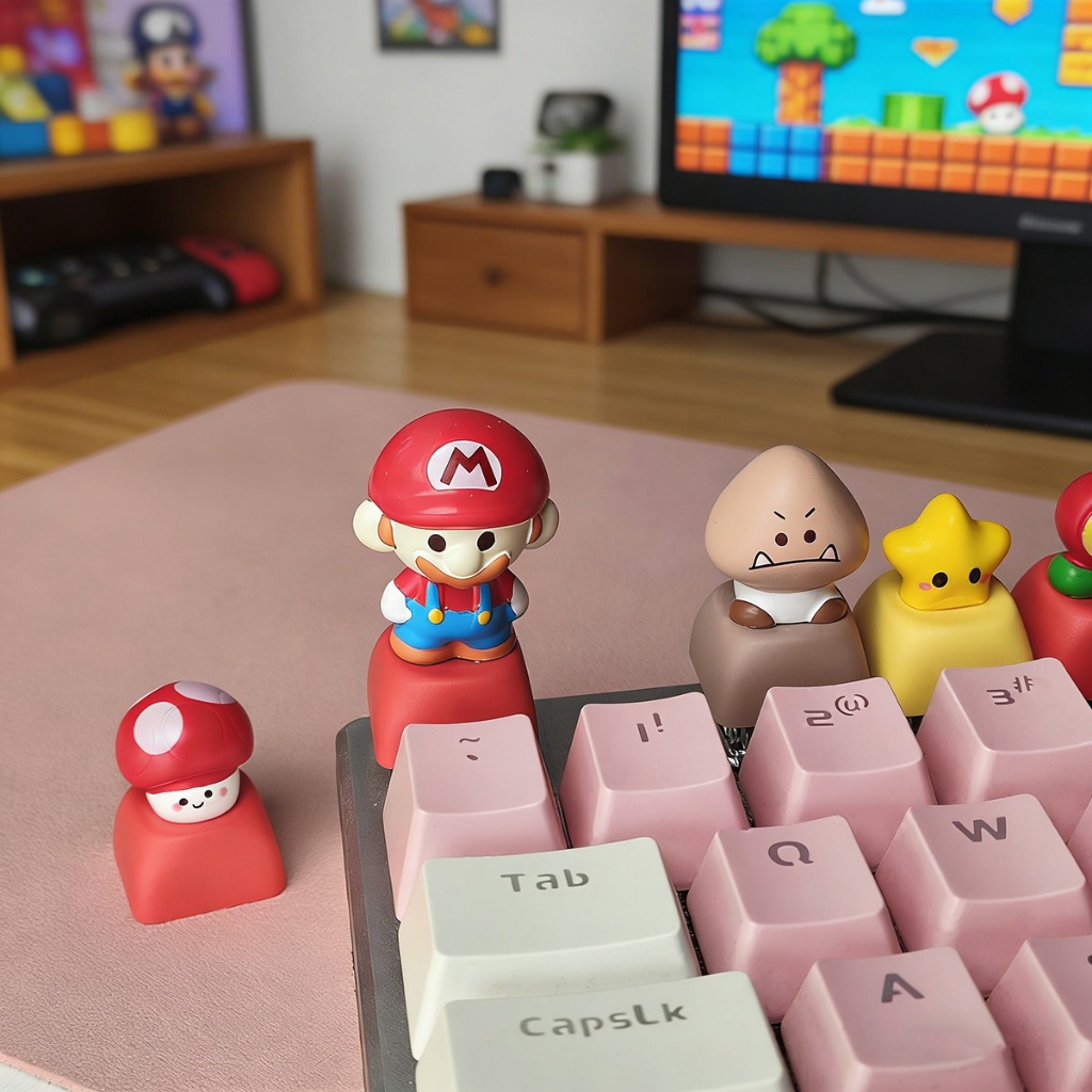 Super Mario DIY Keycap Cute Gaming Keycap for Custom Keyboard Aesthetic ...
