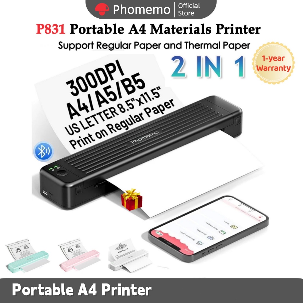 Portable 300dpi A4 Printer Support Normal/Regular Paper and A4/Legal ...