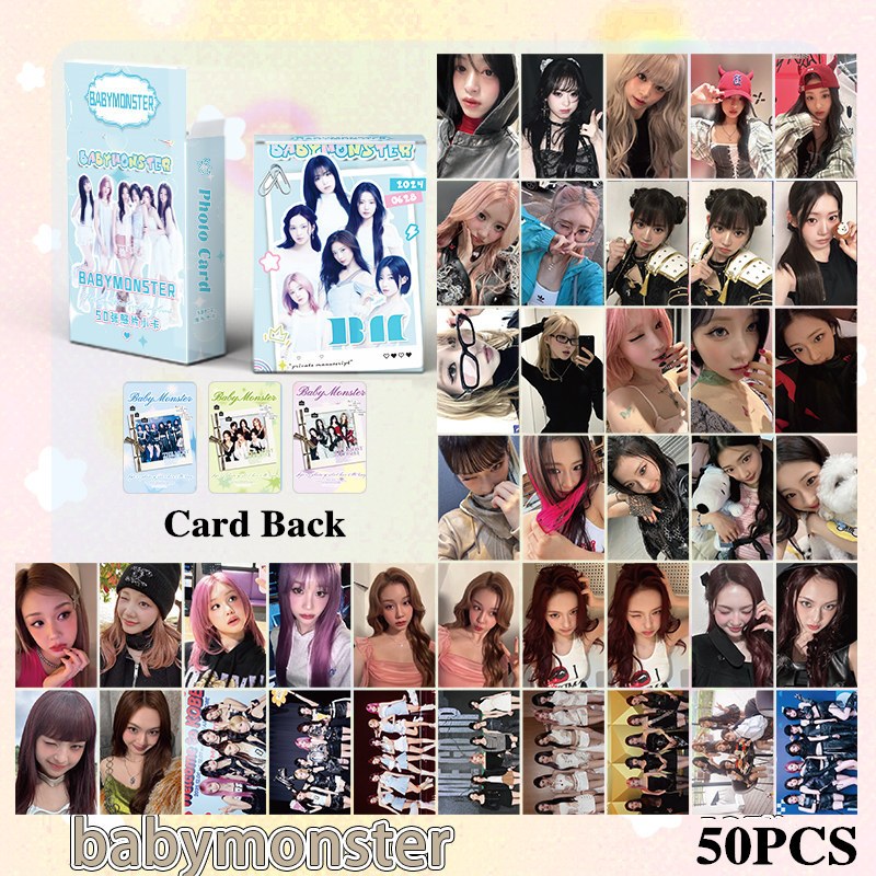 55pcs/box BABYMONSTER Photocards SUPA DUPA LUV PSYCHO WE GO UP