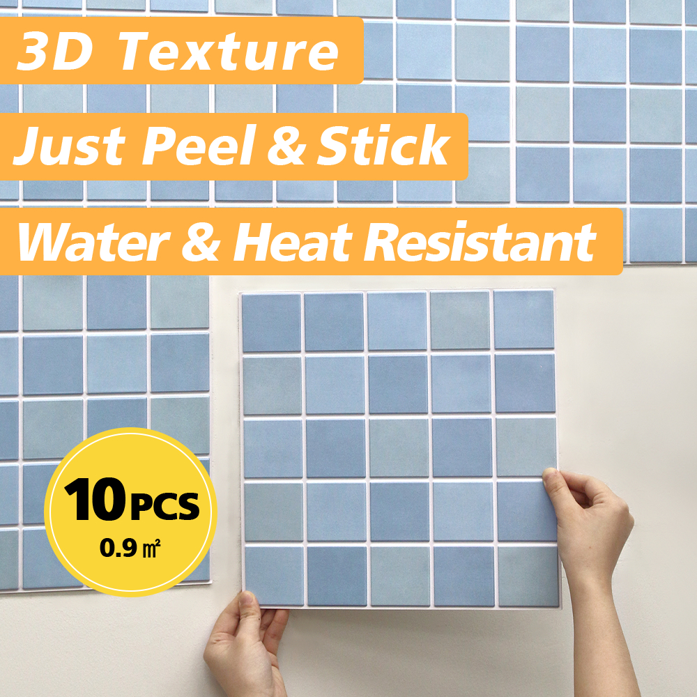 [10 PCS ] 3D Peel and Stick Wall Tile Self Adhesive Wall Panel Vinyl ...