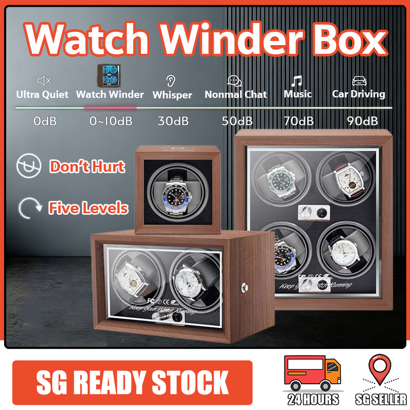 【SG STOCK】Watch Winder Box Automatic For 1/2/4 Slot Wooden Watch ...