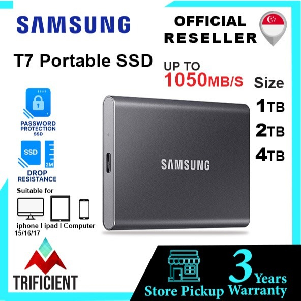Samsung T7 Portable SSD 1TB 2TB 4TB 6TB 8TB 10TBExternal Disk Hard ...