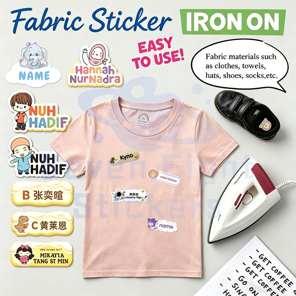 Fabric Sticker Multiple Design Heat Transfer Name Stickers | Any Style ...
