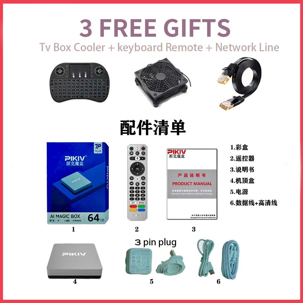 PIKIV BOX 7P PLUS 派克魔盒ANDROID 12 AI MAGIC BOX 4K HD BT 5.0