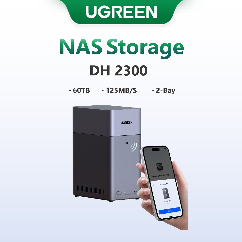 【Beginner Friendly】UGREEN NASync DH2300 2-Bay Desktop NAS, Support ...