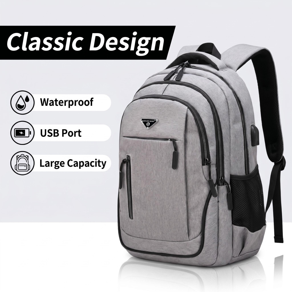 teenager Backpack Men Large Capacity High College School Bags Oxford 15 ...