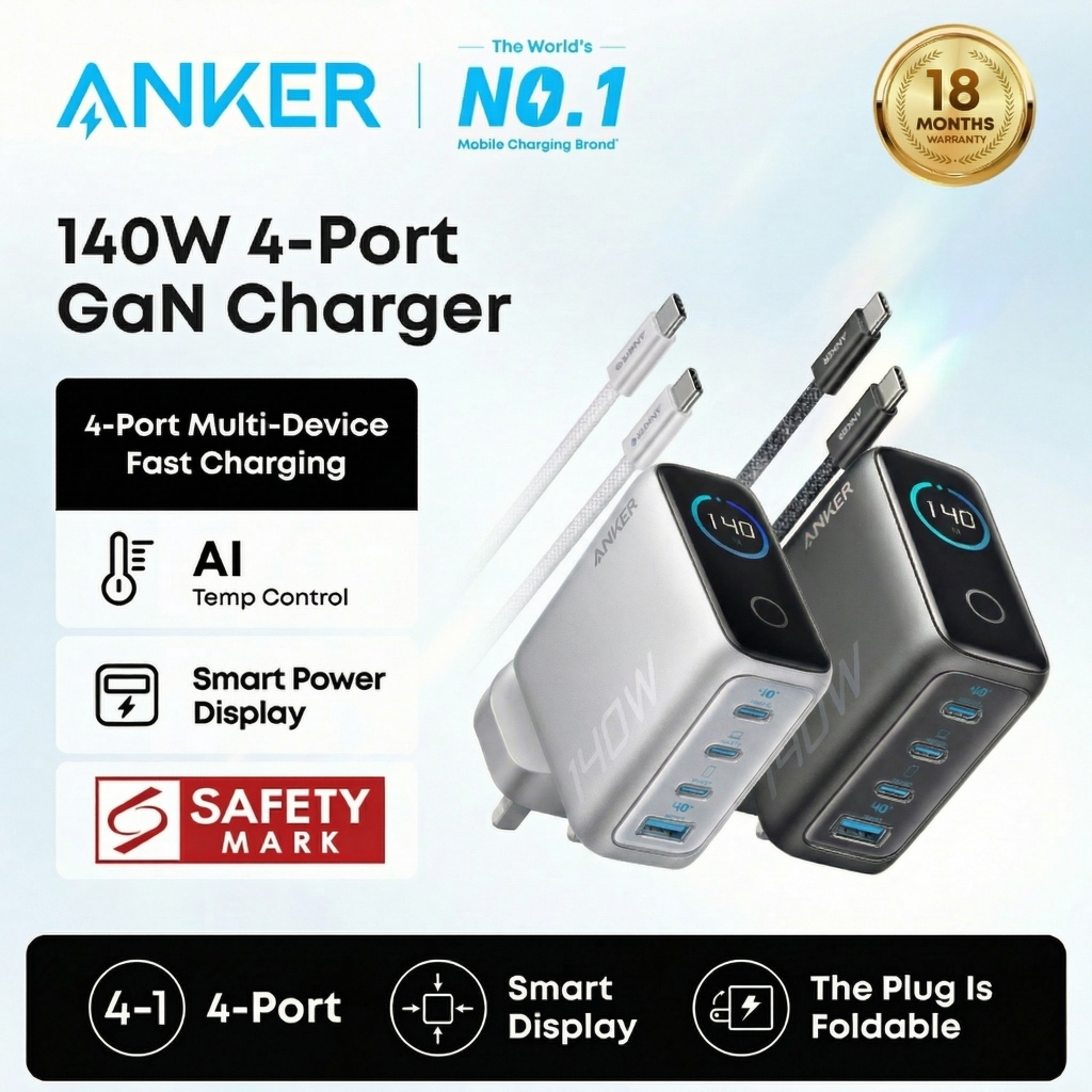 140W USB-C Charger, Anker Portable Charger, 4-Port Multi-Device