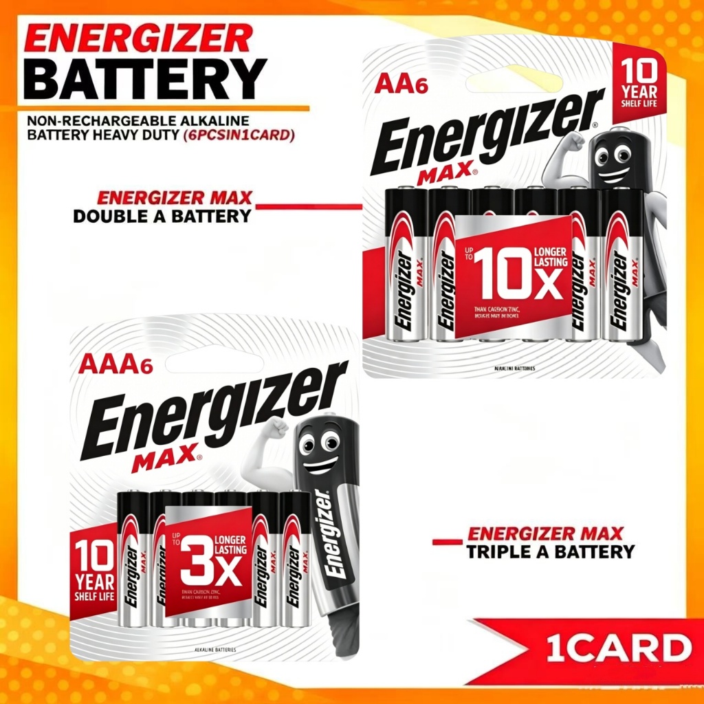 12-40Piece ENERHIZER MAX AA6 AAA6 Alkaline Battery 1.5V | Shopee Singapore