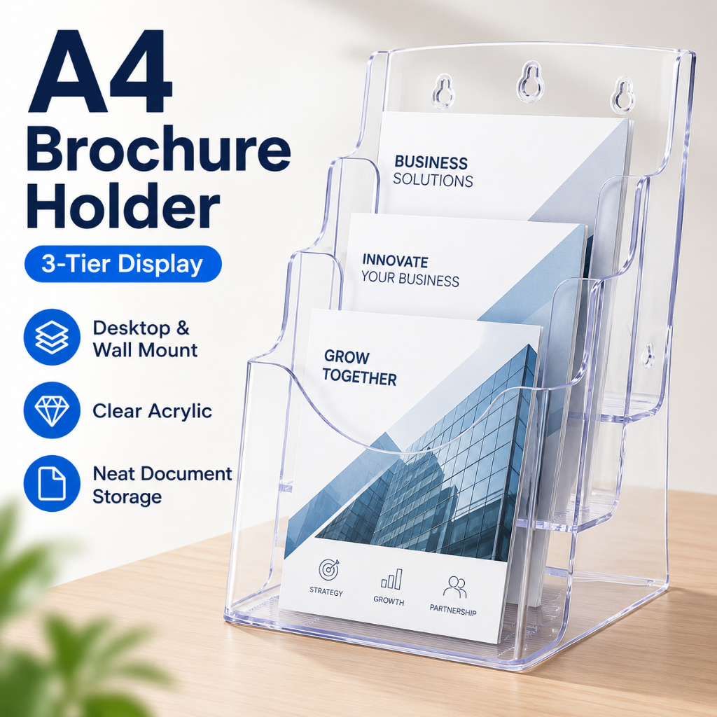 YOULITE A4 Acrylic Display Stand Desktop File Shelf Multi-Layer Color ...