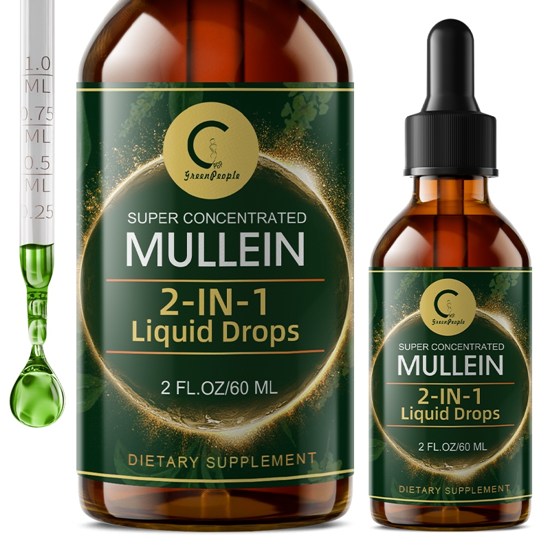Mullein + Elderberry Liquid Drops (2-in-1 Formula, 60ml) Alcohol-Free ...