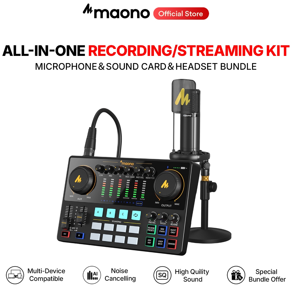 Maono AME2/AME2A Professional Sound Card Set Maonocaster Studio