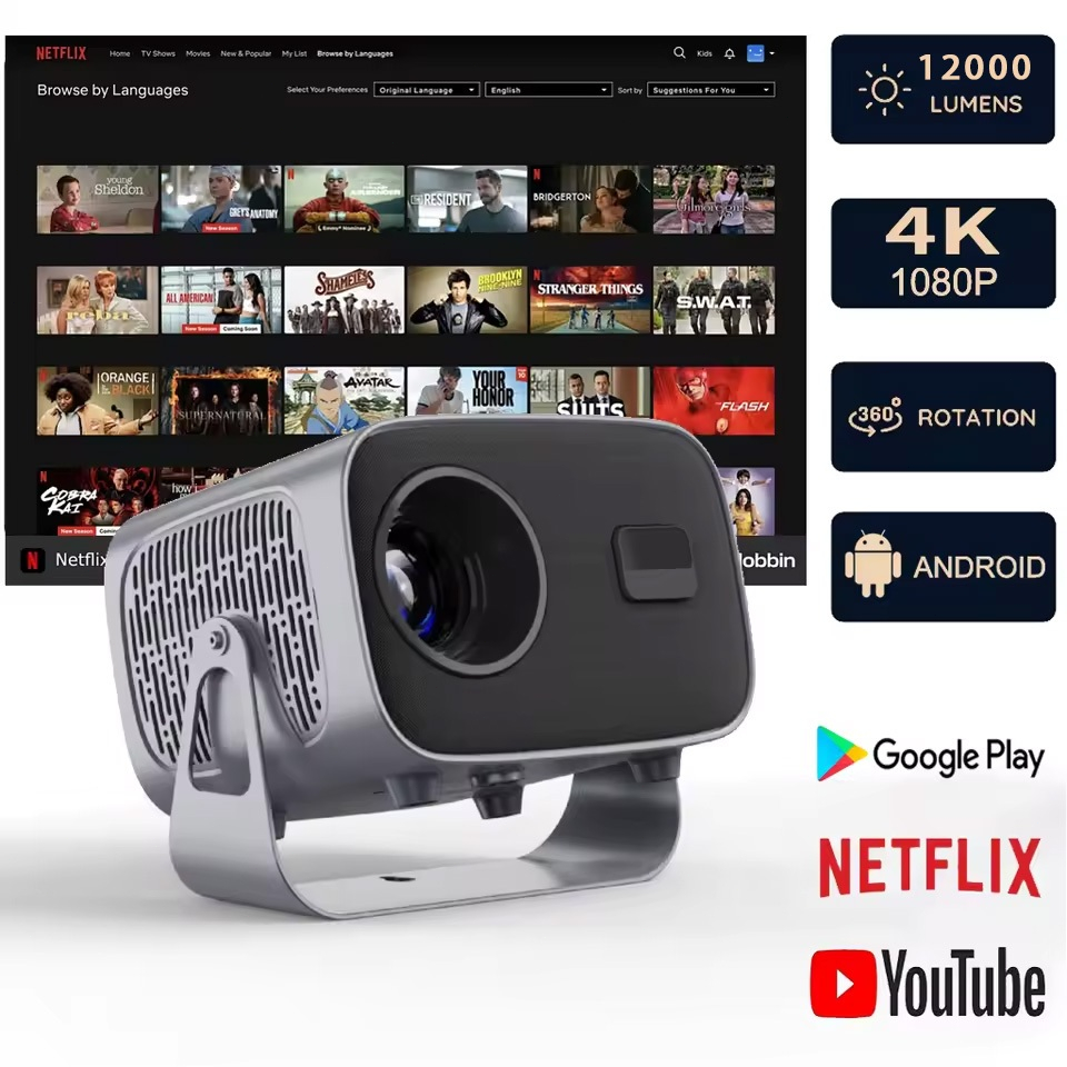 V10 Mini Protable Projector 1080P Support 4K Auto Focus Keystone ...