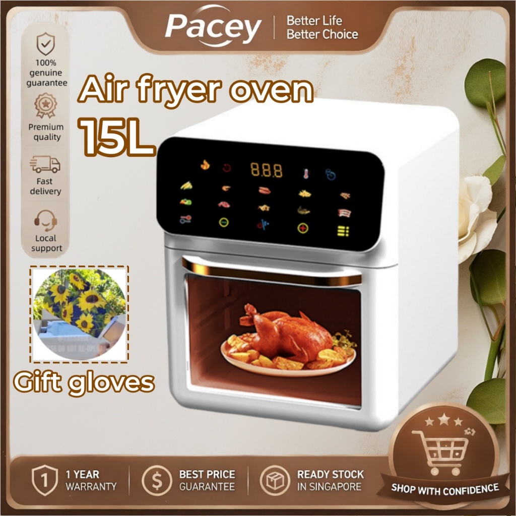 PACEY 15L Air Fryer Oven LCD Touch Screen 2 In 1 product listing photo 2