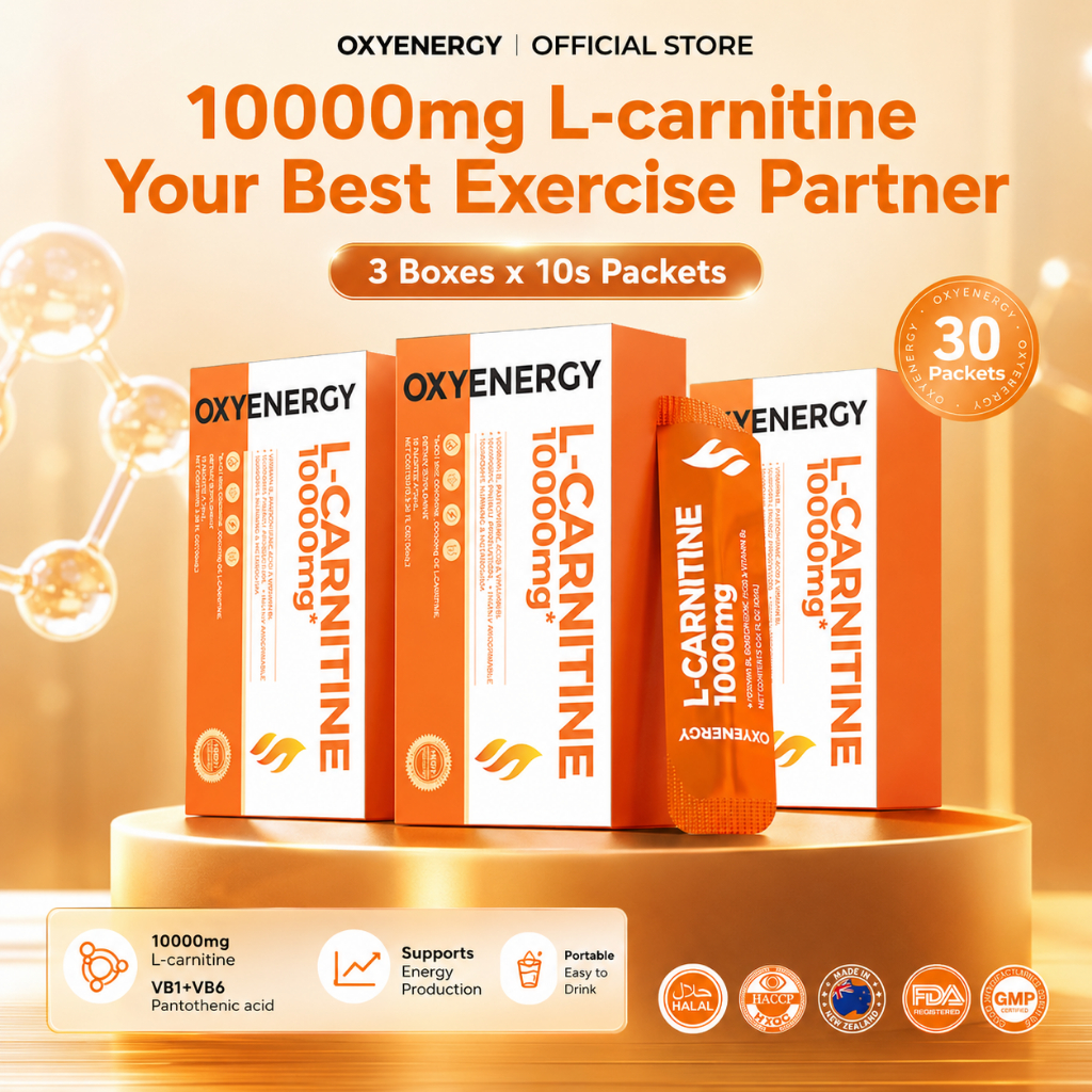 oxyenergy l carnitine 30 Packs Daily Protein Strips with Vitamins & L-Carnitine, Multi-Source Protein Supplement, 32g/strips OXYENERGY L-Carnitine 1000mg Supplement, Health