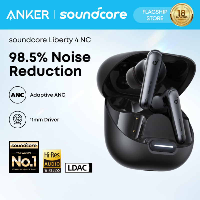 Soundcore by Anker Liberty 4 NC Earbuds Bluetooth 5.3 ANC Hi-Res