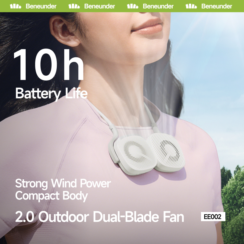Beneunder EE002, Ultra-Thin Hands-Free Neck Fan, Dual Fans Super ...
