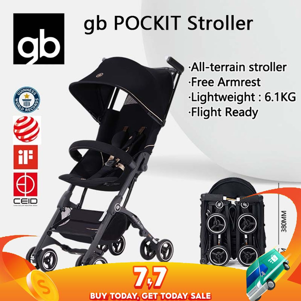 *＊美品＊* gb POCKIT＋ALL-TERRAIN ブラック gb Pockit All-Terrain Compact Foldable Travel Stroller, Cabin Size