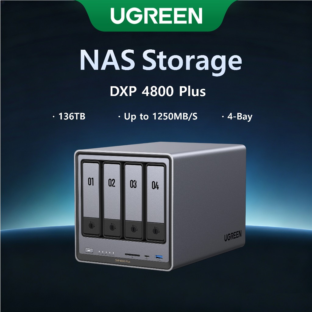 UGREEN NASync DXP4800 Plus 4-Bay Desktop NAS, Intel Pentium Gold