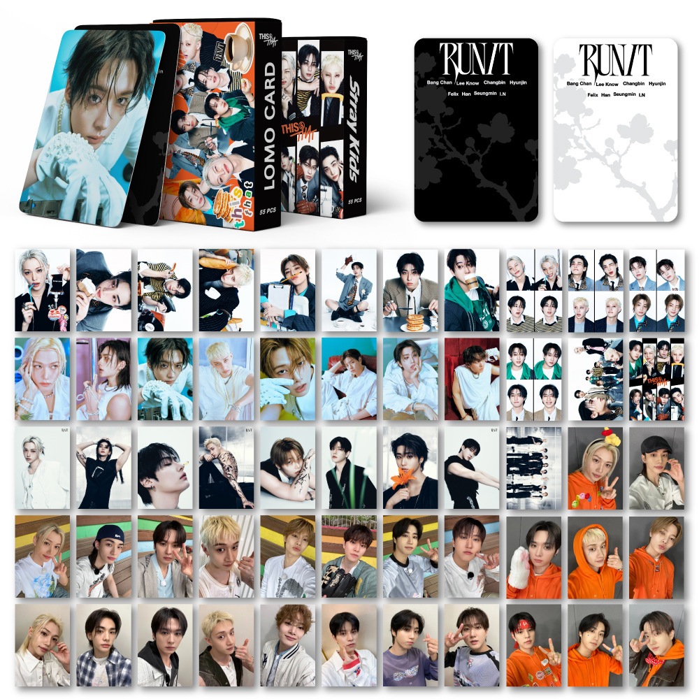 KPOP 55pcs / box Stray Kids THIS&THAT RUN IT DO IT KARMA Hollow