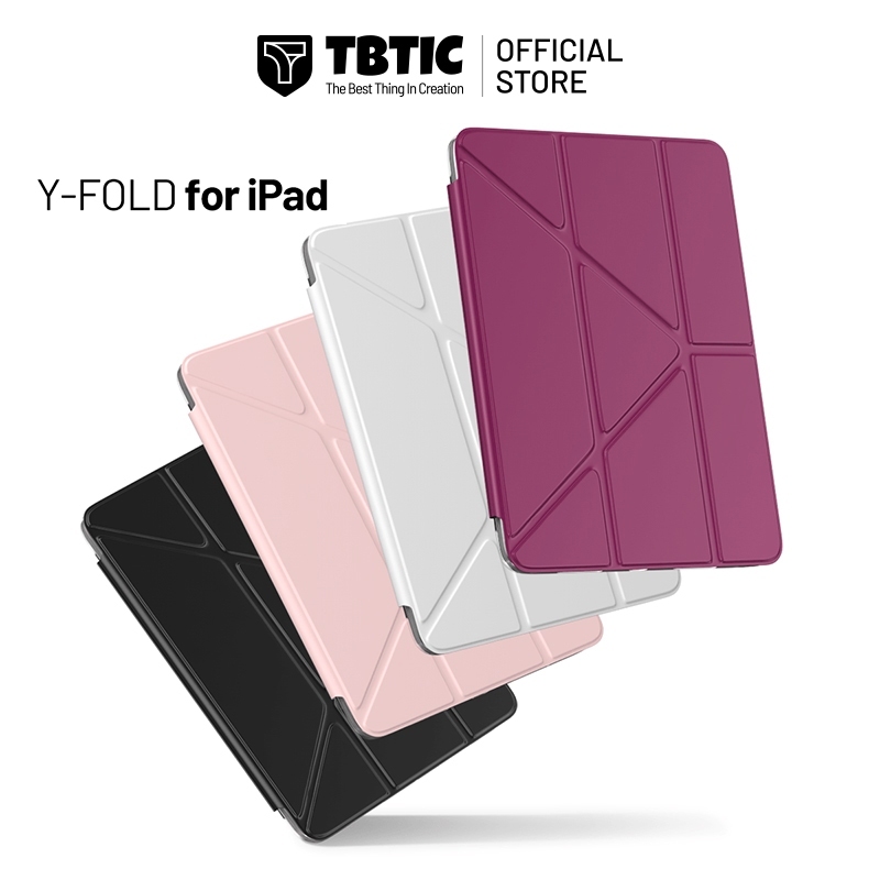 TBTIC For iPad Transparent Case with Pencil Holder, Y-Fold Stand, Clear ...