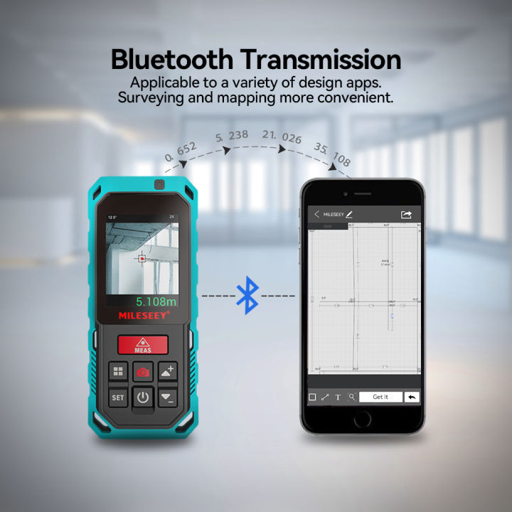 Mileseey S2 Camera Laser Distance Meter Professional Outdoor Bluetooth ...