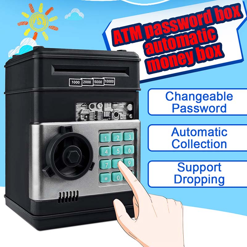 Electronic Password Bank Children's Money Safe Box ATM Saving Bank for ...